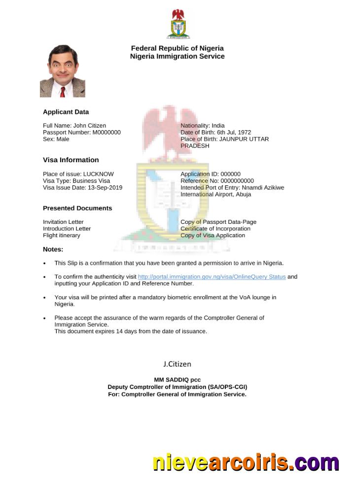 Nigeria e-visa